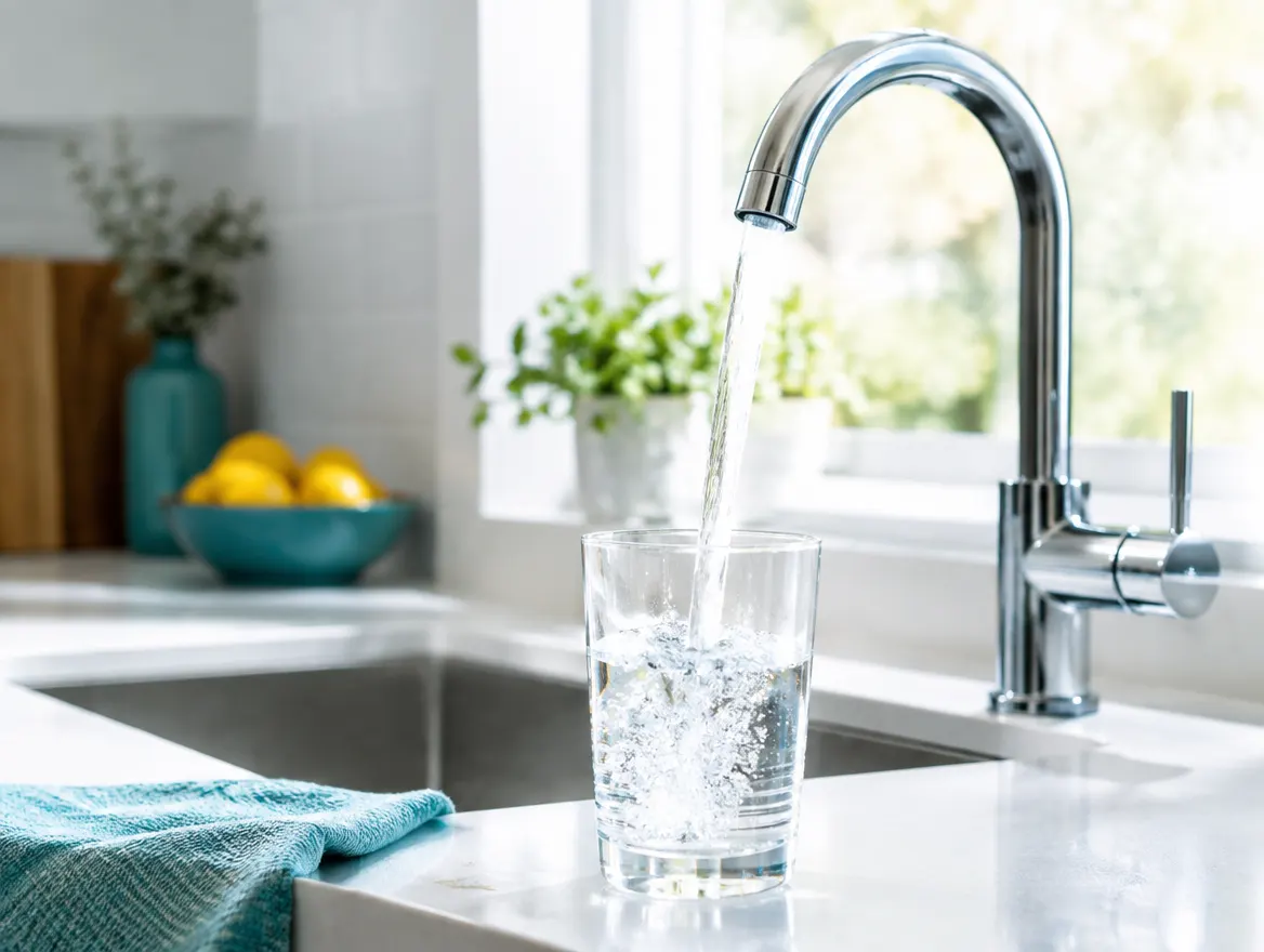 Frisches Wasser aus dem Hahn